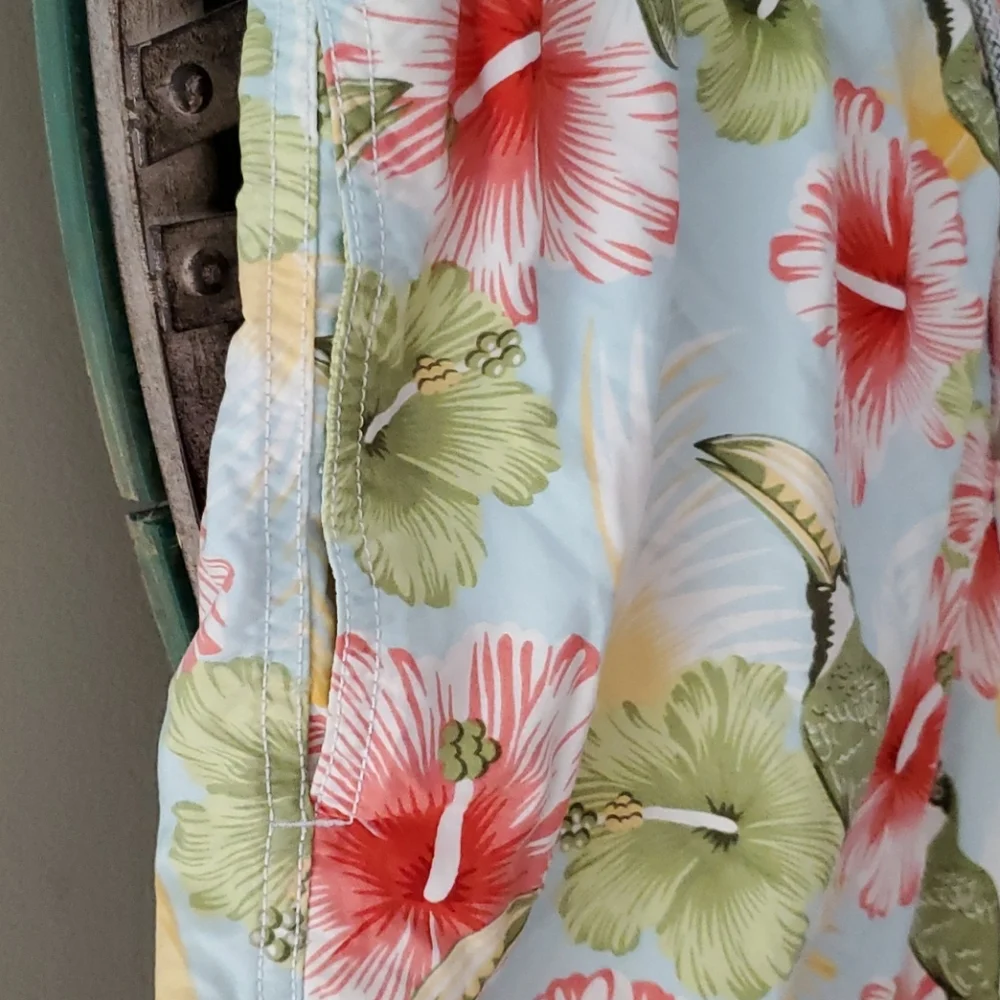 Vilebrequin toucan and floral print swim trunks